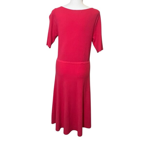 Banana Republic Women’s Ribbed Midi Dress Small Short Sleeves Pink Dressy Preppy - Picture 2 of 10